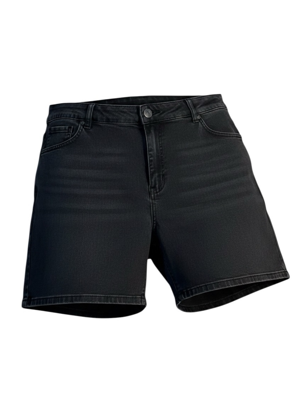 Lane Bryant Black Denim Mid-Rise Jean Shorts